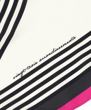 23区 【滝沢眞規子さん着用/VERY掲載】ランダムストライプ ダイヤ スカーフ マゼンタ系