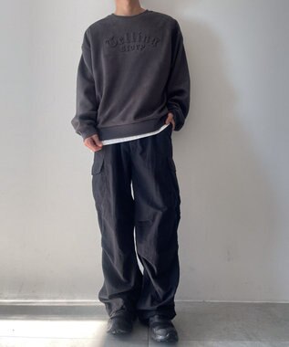 WEGO フェイクスウェードロゴプルオーバー ブラック中濃色