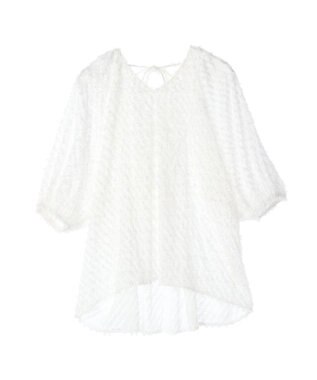 Green Parks AnriettMusee カットジャガードタックブラウス Ivory