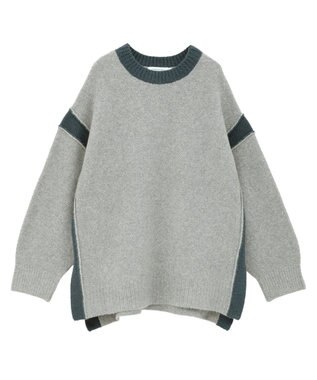 AMERICAN HOLIC バイカラーニットプルオーバー【WEB限定カラー有り】 Gray Mixture