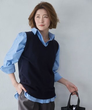 WEGO 【2026春夏】ベーシックニットベスト ネイビー