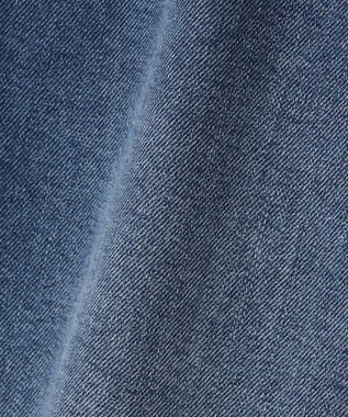 組曲 L 【ストレッチ】ミッドデニム ワイドストレートパンツ ユーズドブルー系