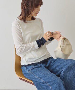 AMERICAN HOLIC 配色シアーレイヤードプルオーバー Navy