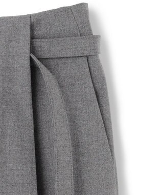 BEIGE， 【セットアップ対応・洗える・Precious 10月号掲載】ZEPHYR / ウールライクタックベルトワイドパンツ Top Gray