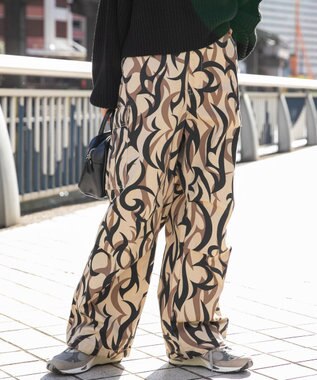 WEGO 【ユニセックス着用ITEM/SMLサイズ展開】ワイドカーゴパンツ 柄2