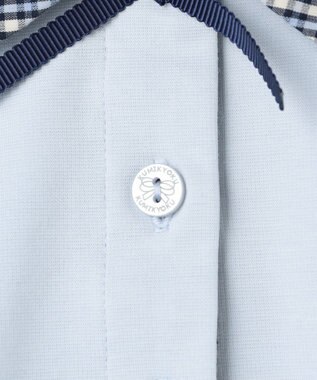 組曲 KIDS 【150-160㎝】 ミニチェック レイヤードトップス サックスブルー