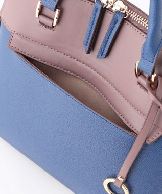 組曲 【ショルダーベルト付き】ボストンハンド バッグ ネイビー系1