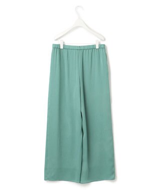 ICB 【接触冷感・洗える】サテンヨウリュウ ワイドストレートパンツ セラドン系