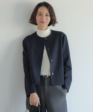 【WEB限定カラーあり】ツムギートflannel ノーカラー ジャケット