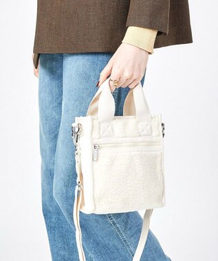 LeSportsac DENIM MINI N/S TOTE/ホワイトデニム/クリームシェルパ ホワイトデニム/クリームシェルパ