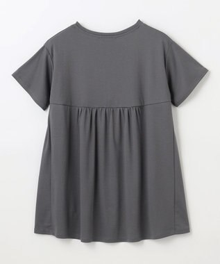 ANY L 【汗ジミ防止加工】シルケットスムースバックギャザーチュニック チャコール