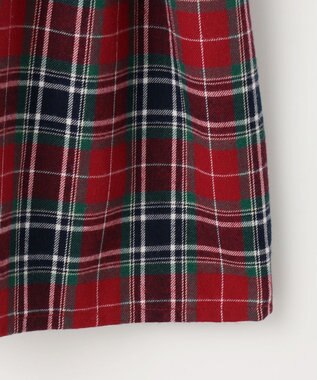 ANY KIDS チェック柄 ドッキング ワンピース レッド×チェック