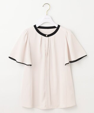 ANY SIS L 【洗える】2WAYバイカラーフレア ブラウス アイボリー