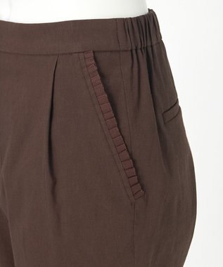 23区 【R(アール)】NALYAコンフォートリネン テーパードパンツ ダークブラウン系