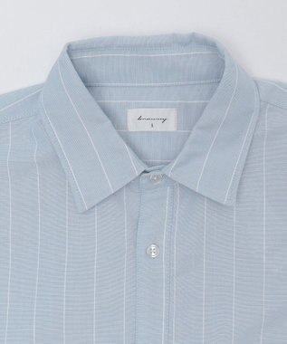 WEGO 【ユニセックス着用ITEM/MLサイズ展開】オックスフォードエンブレムシャツ（LS） ブルーストライプ