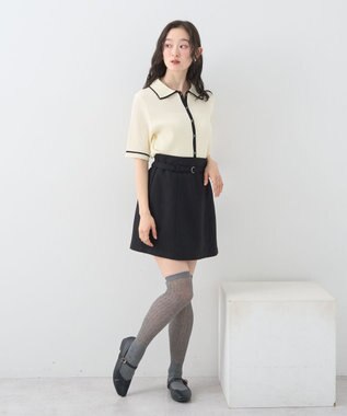 earth music&ecology 【予約】リブニットカーディガン アイボリー