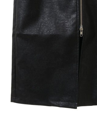 Green Parks ・ＥＬＥＮＣＡＲＥ　ＤＵＥフェイクレザーＷ－ＺＩＰスカー Black