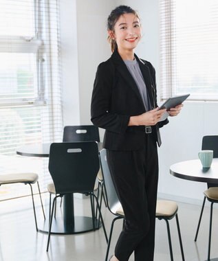 Tiaclasse 【小倉優子さん着用・ダブルクロス・洗える】テーパードパンツ ブラック