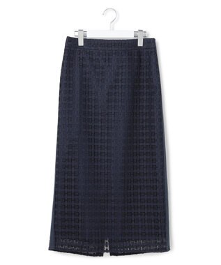 ICB グリッドパターンレース スカート ダルブルー