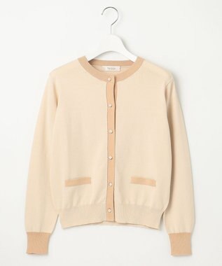 Feroux バイカラー カーディガン アイボリー系1