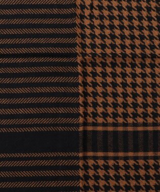 ICB コンビネーションチェックカシミヤストール ブラウン柄系