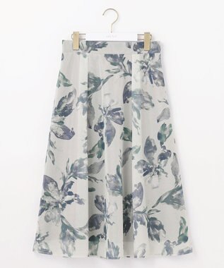 ANY SIS L 【洗える】メッシュフラワープリント スカート ネイビー系