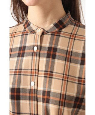 DAKS タータンチェック バンドカラーワンピース ベージュ