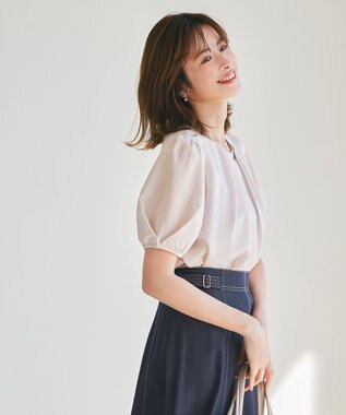 ANY SIS 【吸水速乾・UVケア・接触冷感】コンフォートジャージー ブラウス ローズグレー