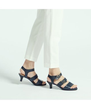 ASICS WALKING ペダラ ヒールサンダル 3E 5.0cmヒール ブルー系