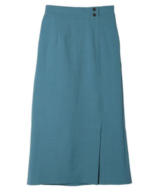Green Parks 接触冷感　きれいシルエットＩラインスカート Blue