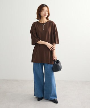 Green Parks 袖サテンドッキングチュニック Brown