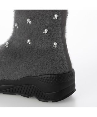 MODE ET JACOMO <carino>ビジュー付きニットブーツ グレー