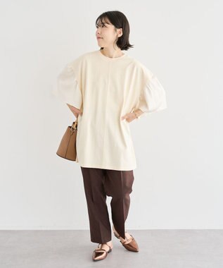 Green Parks 袖サテンドッキングチュニック Ivory