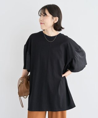 Green Parks 袖サテンドッキングチュニック Black