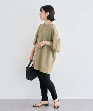 Green Parks 袖サテンドッキングチュニック Khaki