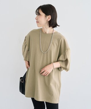 Green Parks 袖サテンドッキングチュニック Khaki