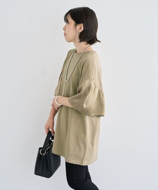 Green Parks 袖サテンドッキングチュニック Khaki