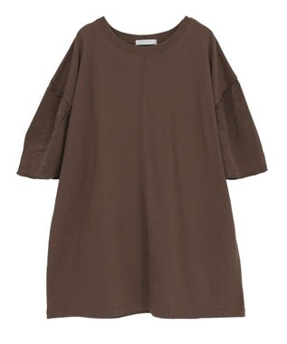 Green Parks 袖サテンドッキングチュニック Brown