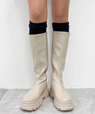 WEGO 切替リブニーハイソックス ブラック