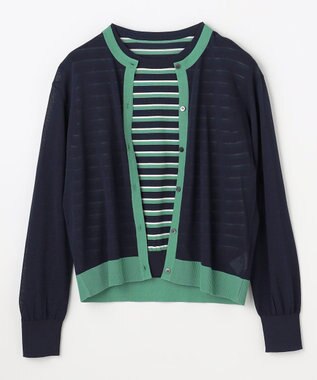 ANY ツインニットセット（ノースリーブニット＋カーディガン） ネイビー