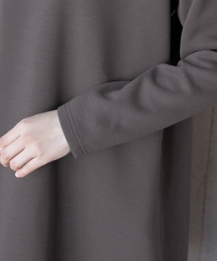 Tiaclasse 【洗える】ソフトボンディングパーカーチュニック モカ