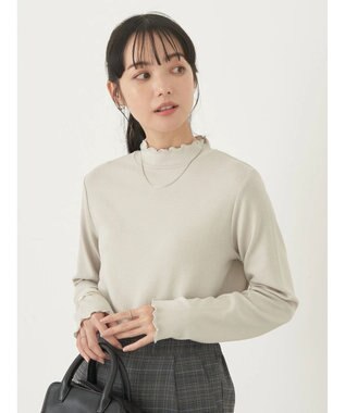 earth music&ecology テレコリブメローハイネックインナー Light Gray