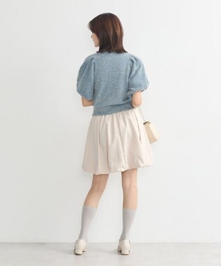 earth music&ecology ボリュームスリーブラメニットプルオーバー Blue