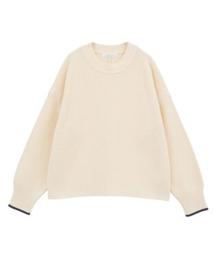 Green Parks かのこ編モックネックニットプルオーバー Ecru