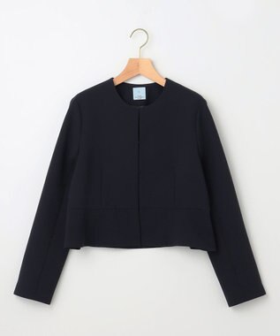 組曲 L 【WEB限定・KUMIKYOKU NAVY】コンフォータブルドレープ ノーカラージャケット ネイビー系