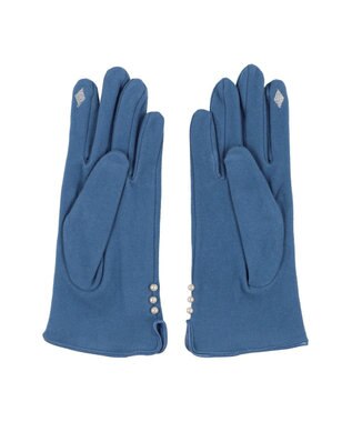 UNBILLION カシュネ cache nez / パールビーズ付きジャージー手袋 ブルー