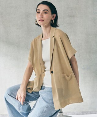 UNFILO L シアーフォルムニット ジャケットジレ