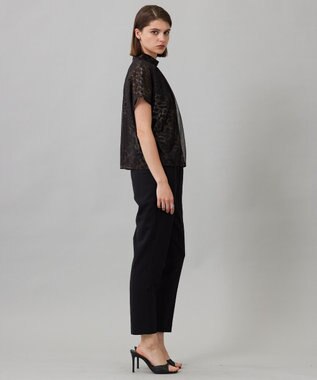 ICB L 【洗える】シアーカールマイヤー ブラウス ブラウン系