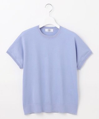J.PRESS LADIES L 【WEB限定・洗える】Vis/Peスパーク ラメ配色 ニット ブルー系