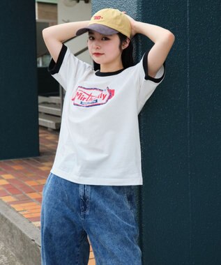 WEGO 【ユニセックス着用ITEM/MLサイズ展開】コンパクトフィットグラフィックリンガーT（SS） ホワイト